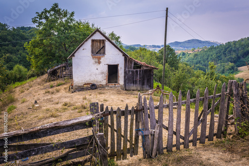 Farm in small mountain settlement near Guca town in Moravica District of Serbia