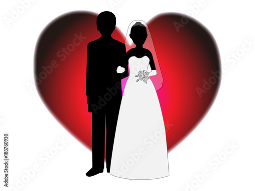 結婚式を挙げた新郎新婦