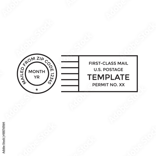 Postal cancellation First Class mail Postage Paid mark