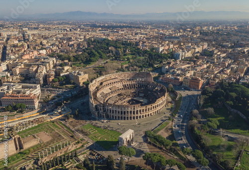 Aerial view of Colosseum