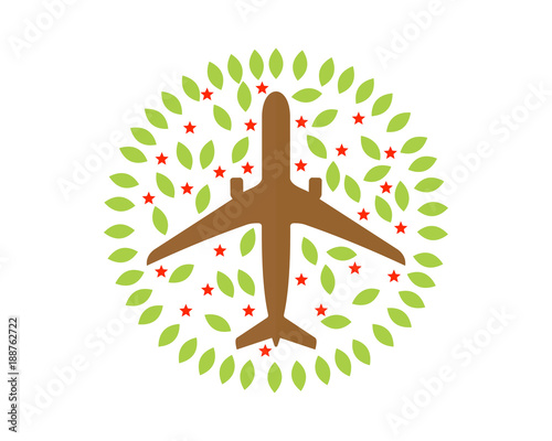 leaf plane airport flight airline airway image symbol icon