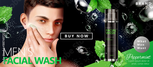 Men's facial wash banner