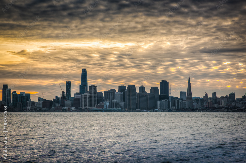 San Francisco Dramatic Winter Sunset, California, United States