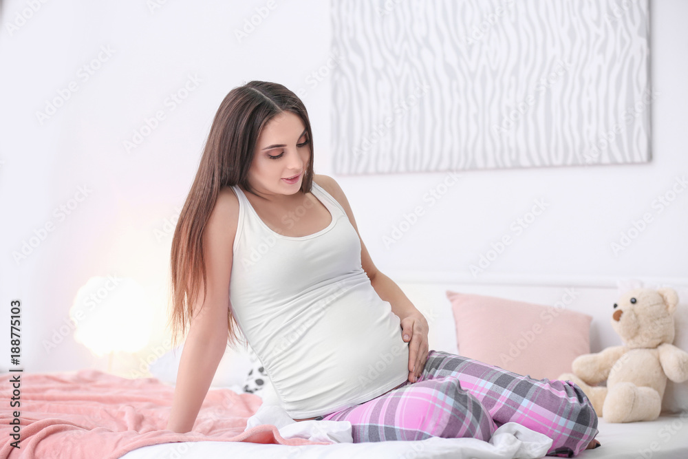 Portrait of beautiful pregnant woman at home Portrait of beautiful pregnant woman at home