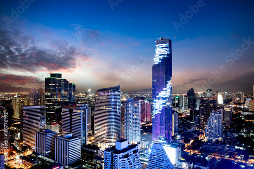 Bangkok city skyline, Silom area, Bangkok Thailand