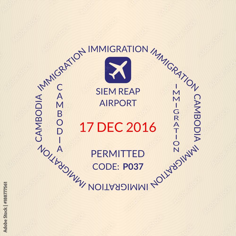 Passport stamp. Visa or immigration airport stamp. Vector illustration ...