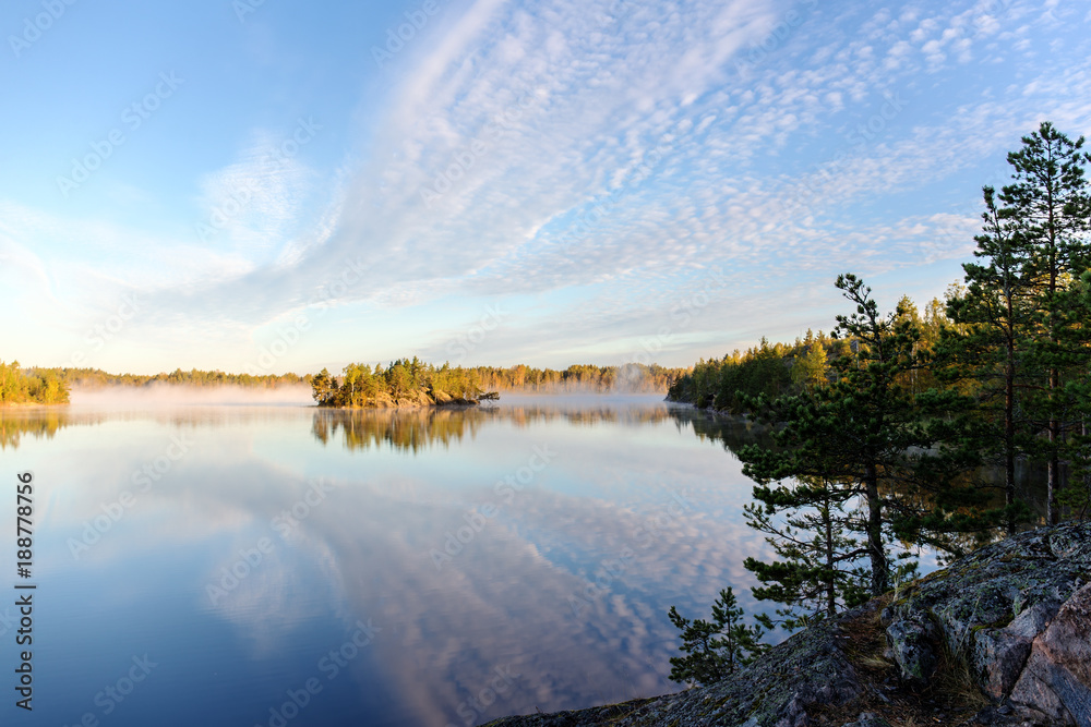morning landscape on a lake