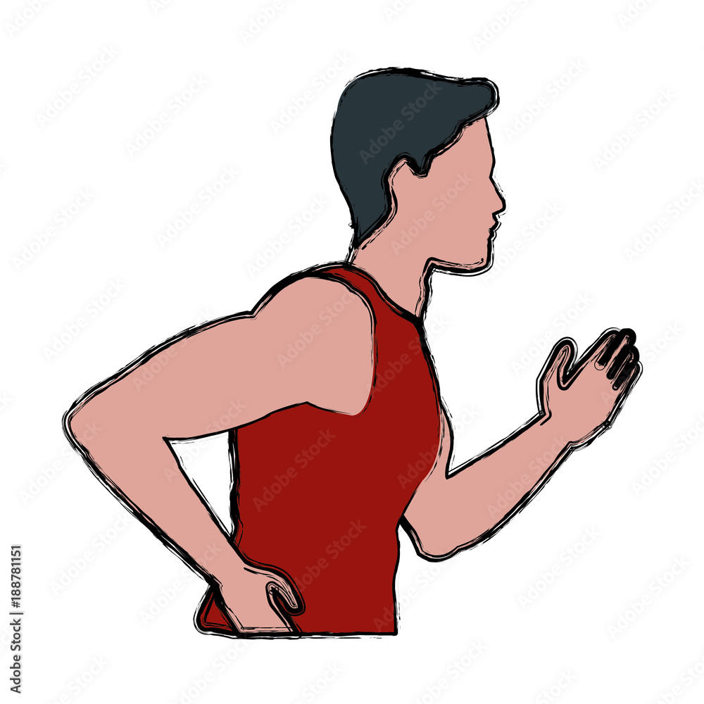 Fototapeta premium Fitness man running icon vector illustration graphic design