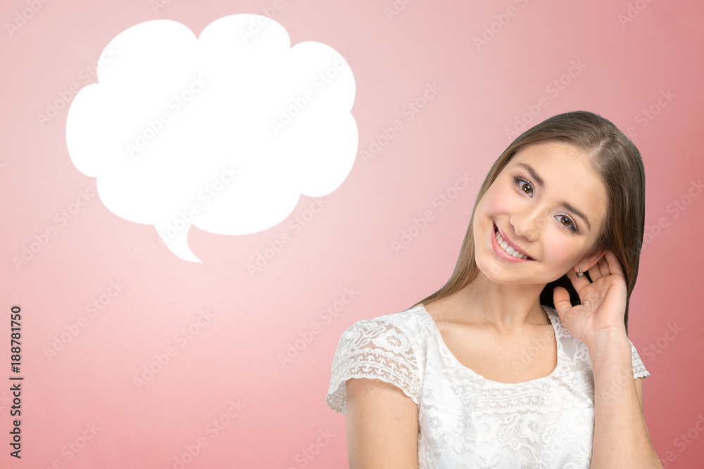 Fototapeta premium Woman smiling with perfect smile