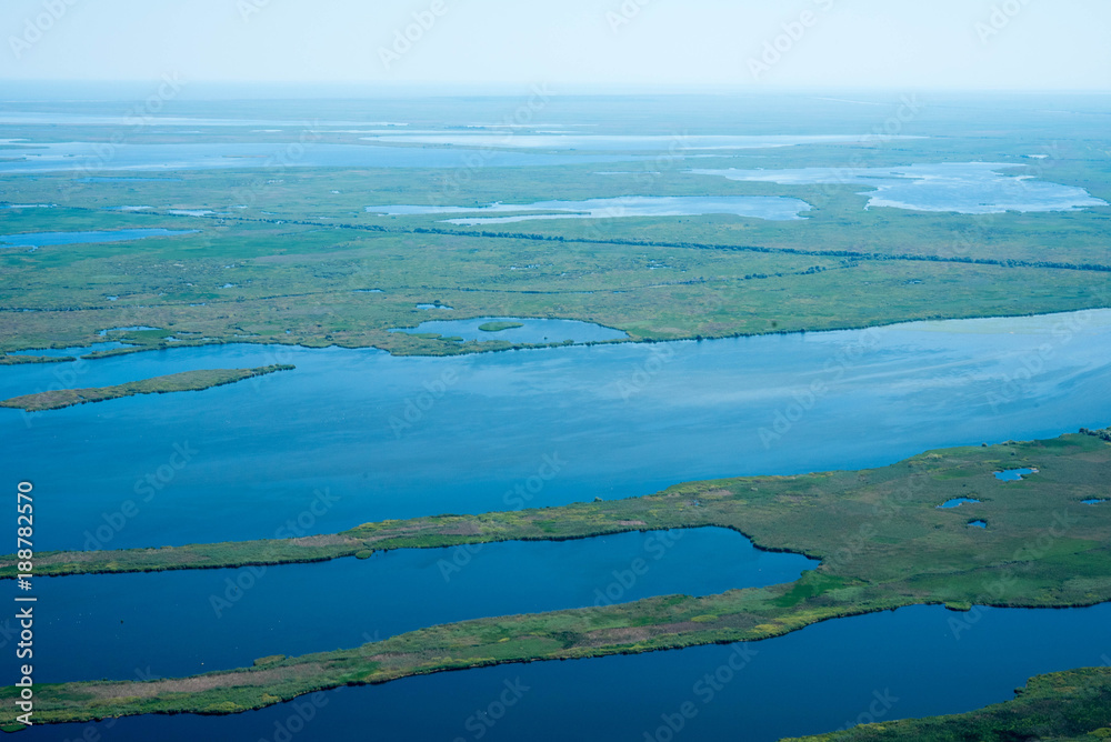 Danube Delta Aerial View over Unique Nature