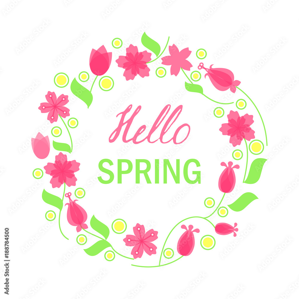 hello spring greeting card