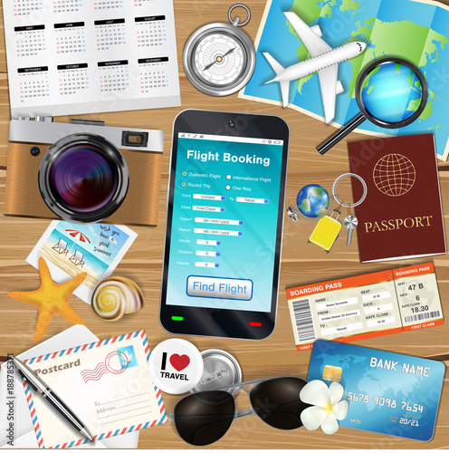online flight booking app with many travel object 