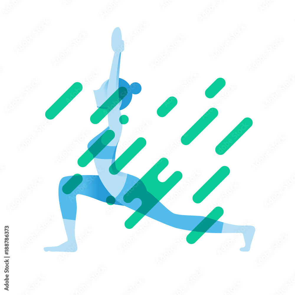 Woman practice yoga graphic design