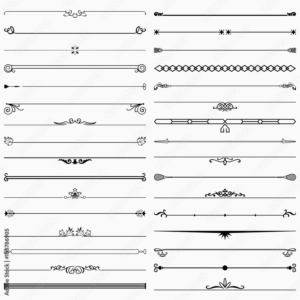 Set of decorative short dividers Set of decorative short dividers