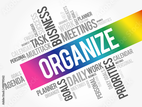 Organize word cloud collage, business concept background
