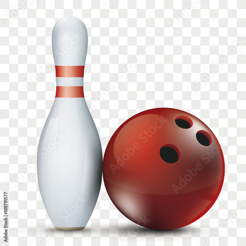 Bowling Pin Red Ball Transparent