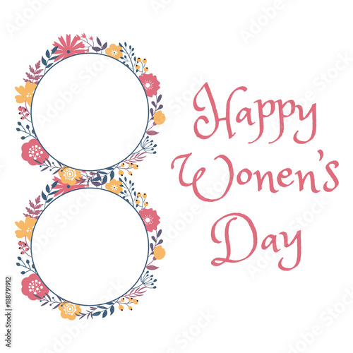 Happy women day holiday greeting card design