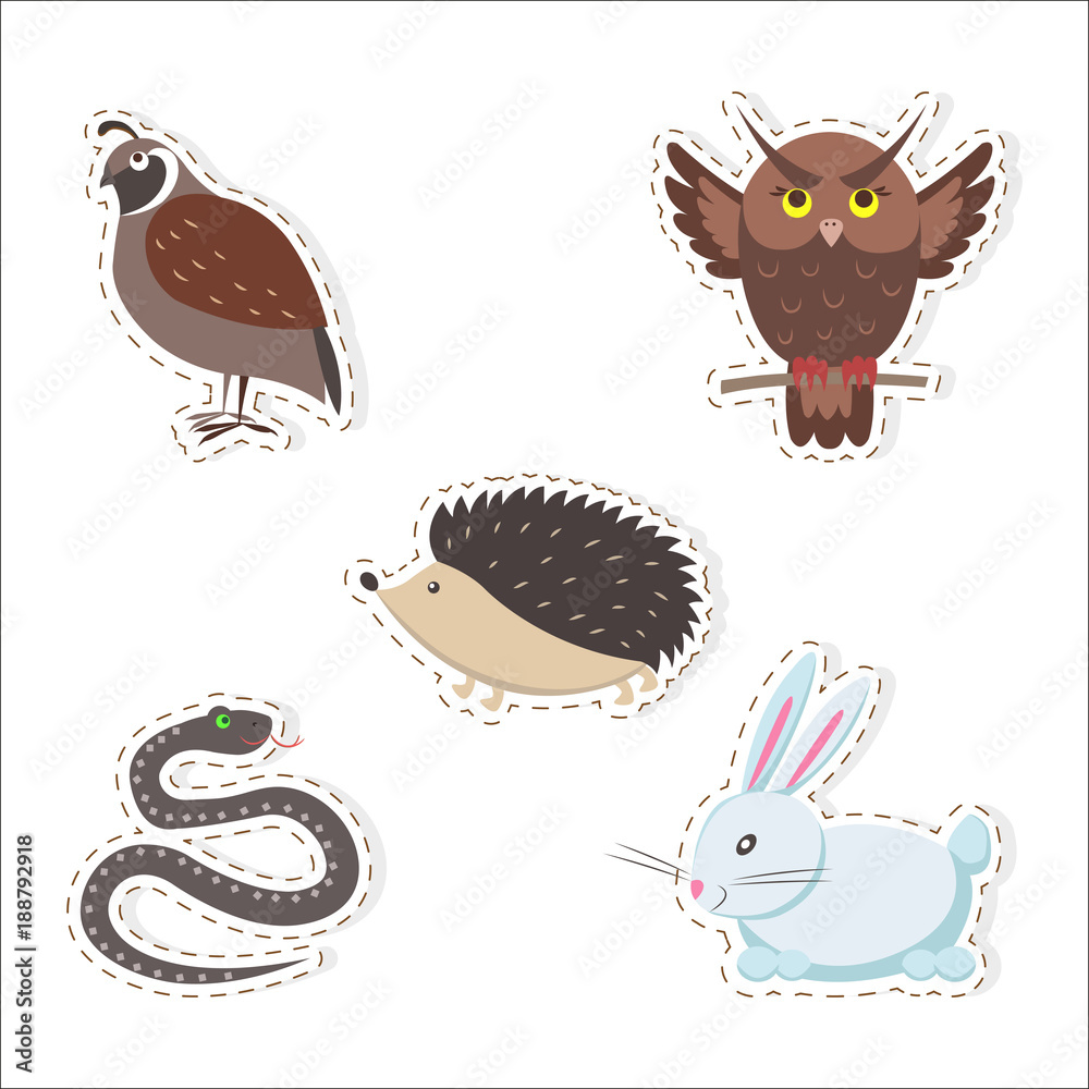 Cute Cartoon Forest Animals Stickers Collection