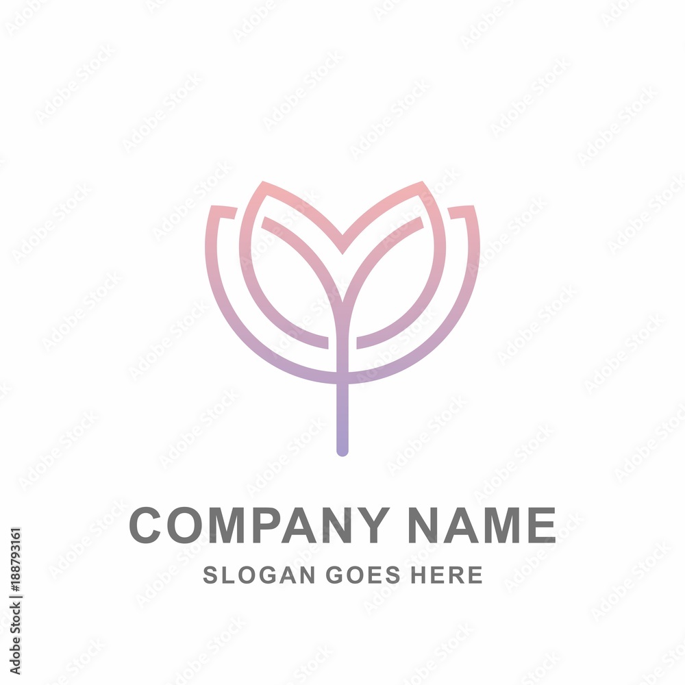 Clover Flowers Cosmetic Aromatherapy Fashion Beauty Skincare Business Company Stock Vector Logo Design Template