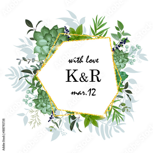 Wedding frame with succulent 1