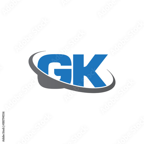 Free Download Initial letter GK, overlapping swoosh ring logo, blue gray color - GFXLoad
