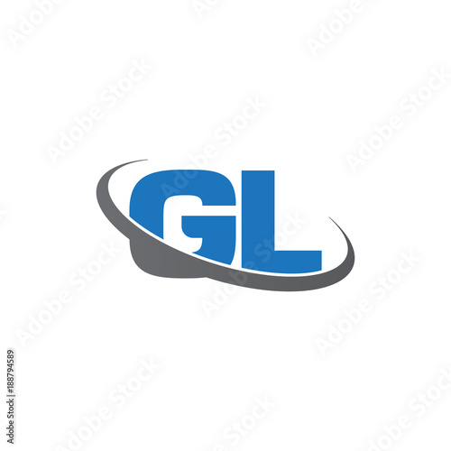 Free Download Initial letter GL, overlapping swoosh ring logo, blue gray color - GFXLoad