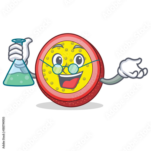 Professor passion fruit character cartoon