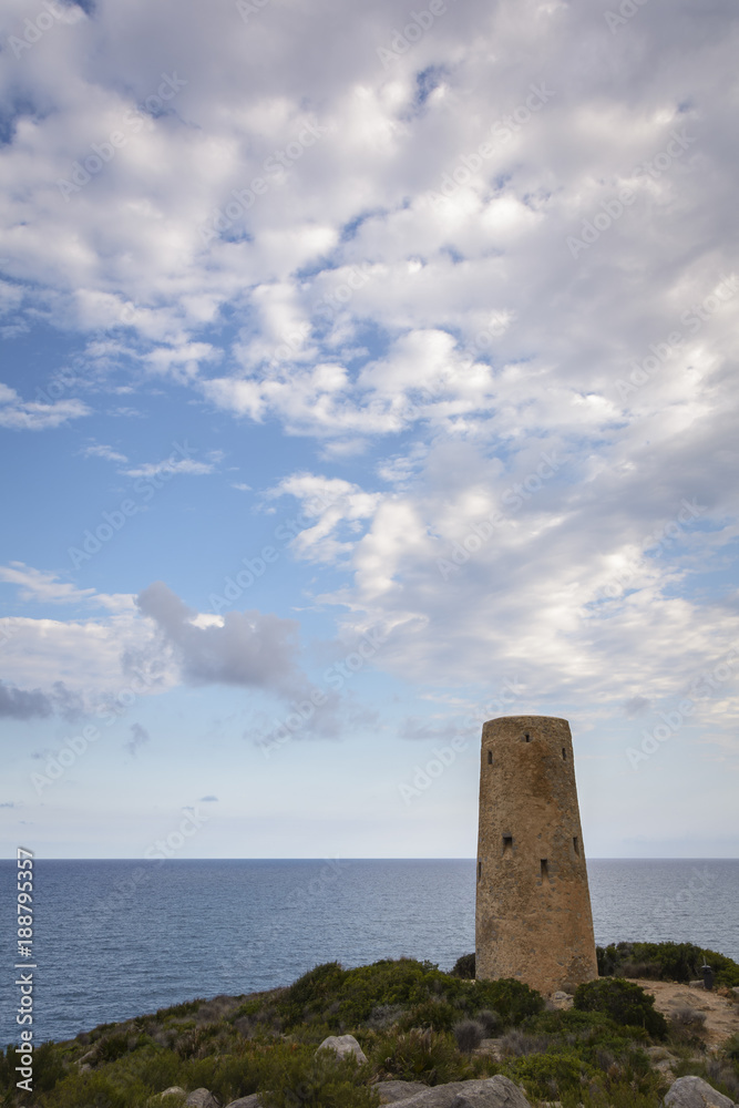 Torre de la Corda junto al mar Mediterraneo. Orpesa. Castellón. España