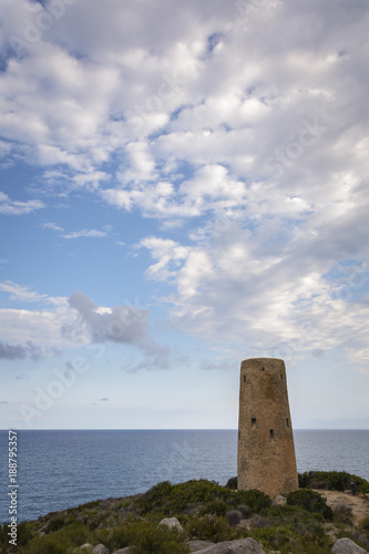 Torre de la Corda junto al mar Mediterraneo. Orpesa. Castellón. España