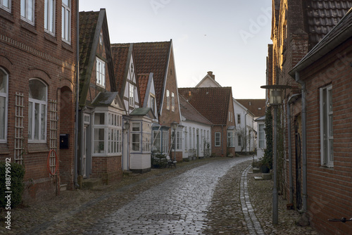 Old part of town with a cobblestone road