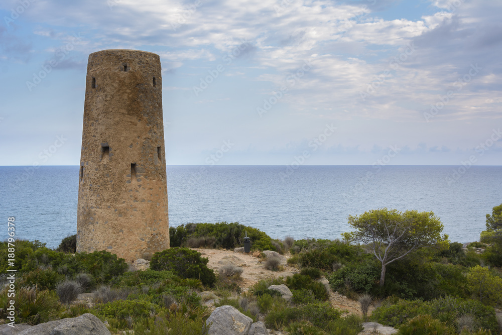 Torre de la Corda junto al mar Mediterraneo. Orpesa. Castellon. España