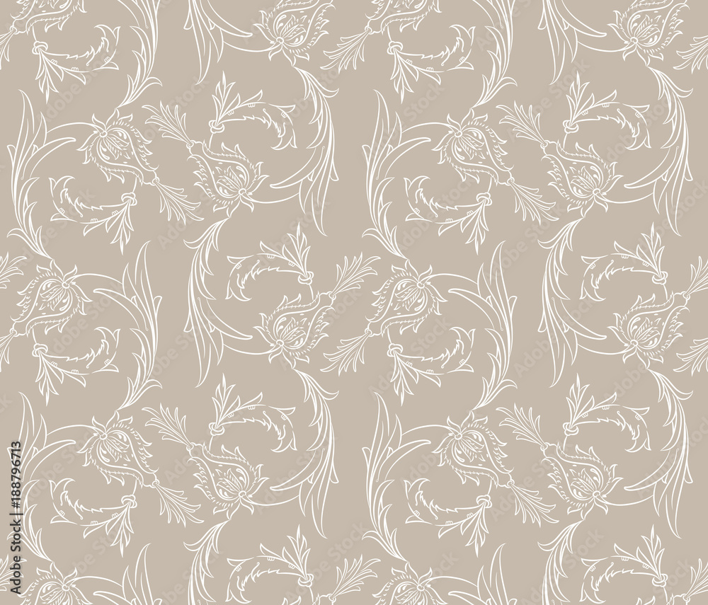 Floral swirls seamless pattern Floral swirls seamless pattern