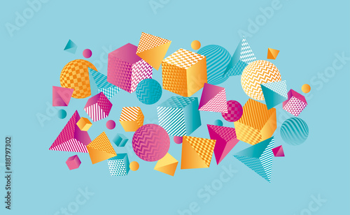 Concept color 3d geometric ...