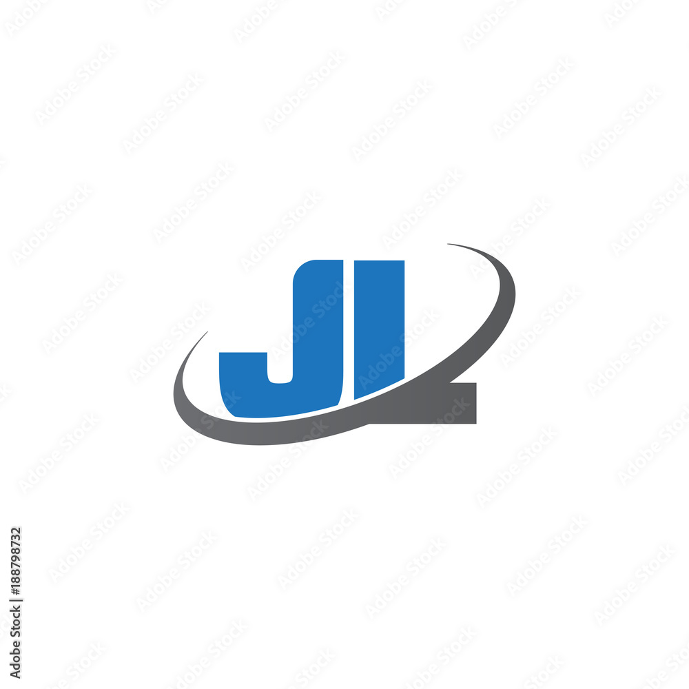 Initial letter JL, overlapping swoosh ring logo, blue gray color Initial letter JL, overlapping swoosh ring logo, blue gray color