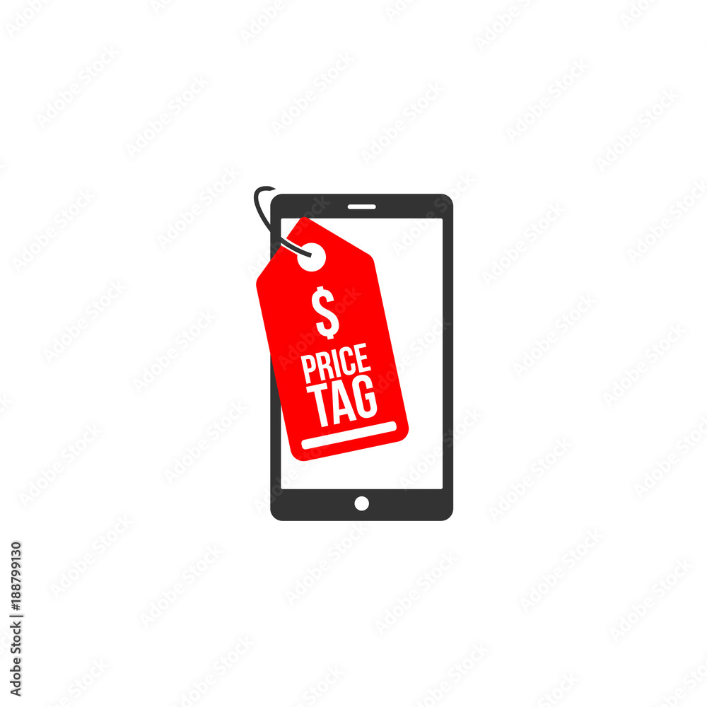 Phone Price Tag Vector Template Design