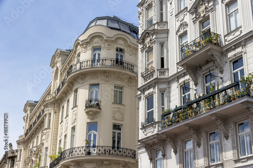 Photography austria, vienna, art nouveau houses at the naschmarkt