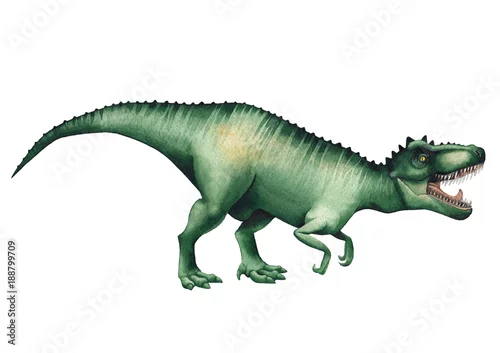 Naklejka na ścianę Realistyczny dinozaur akwarela