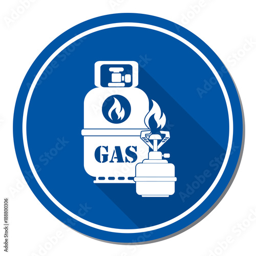 Camping stove with gas bottle icon
