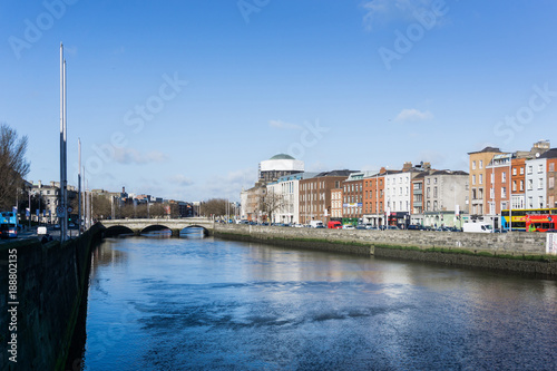 Photography DUBLIN, IRELAND - March 31, 2017: Dublin City Center and river Liffey,Ireland