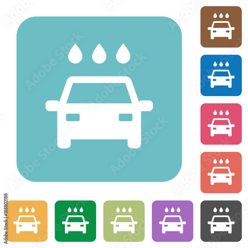 Car wash rounded square flat icons