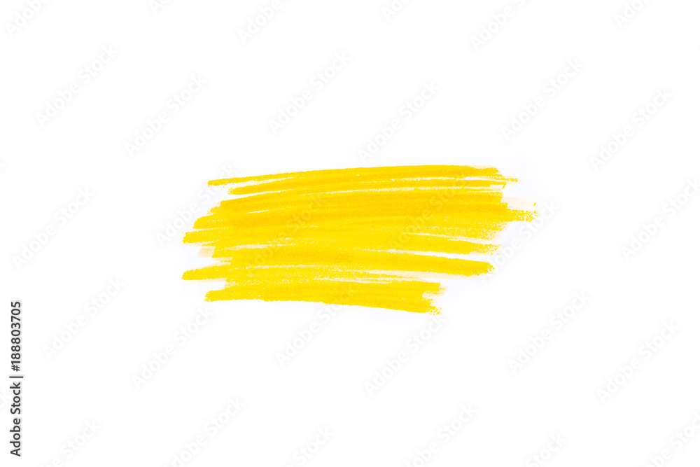 Hand drawn yellow highlighter stripes. Marker strokes background template. Optimized for one click color changes