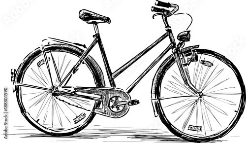 Sketch of an old city bicycle