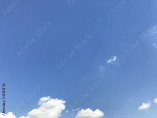 clear bright blue sky when autumn in day time at Shinjuku, Japan, using for background