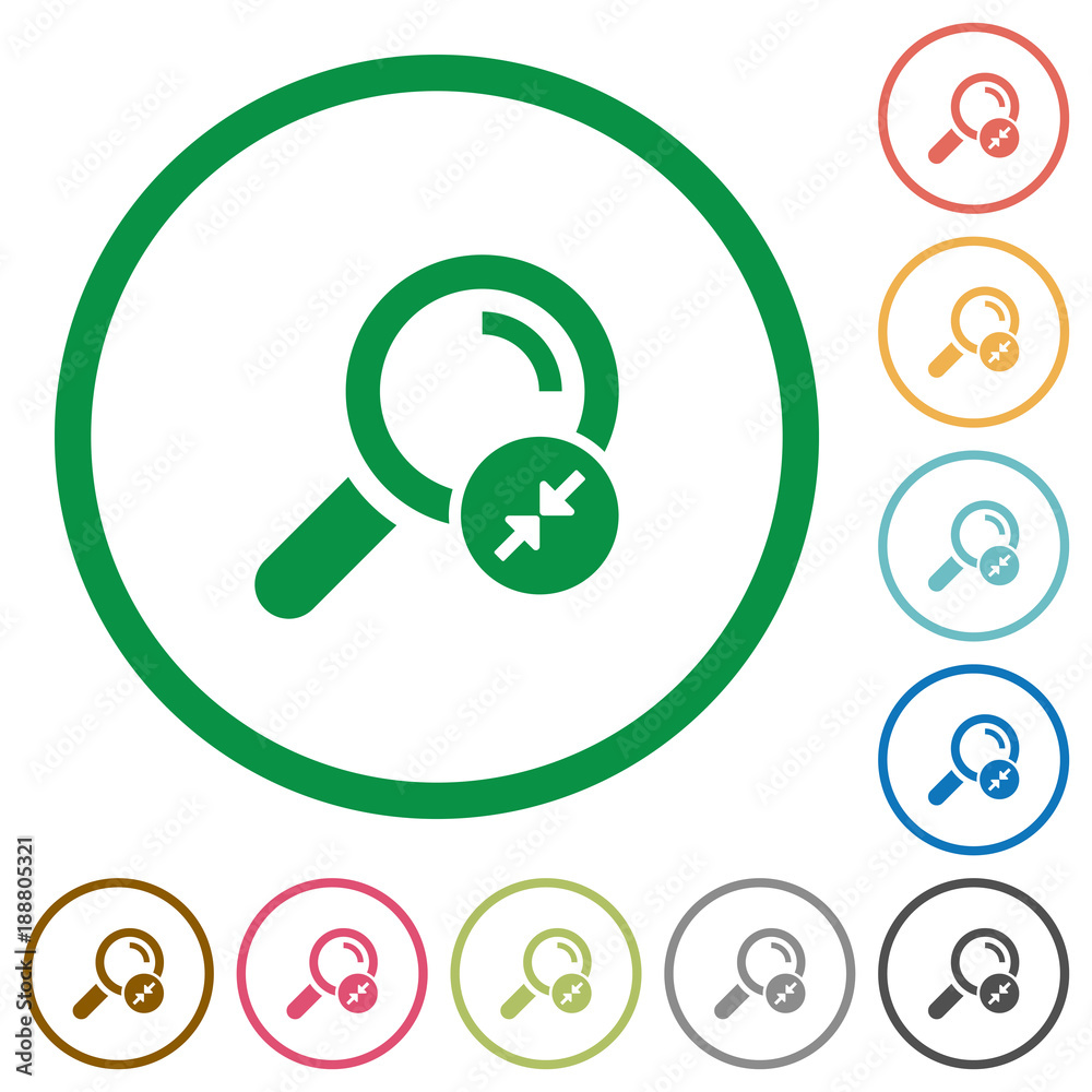 Narrowing search results flat icons with outlines Narrowing search results flat icons with outlines