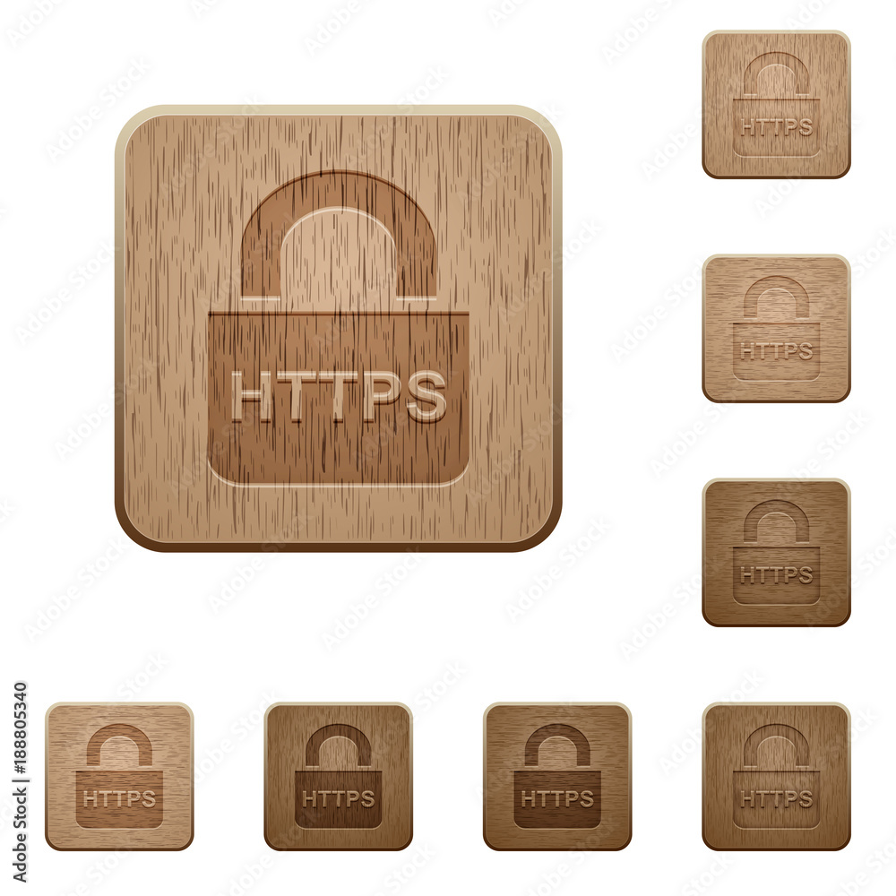 Secure https protocol wooden buttons