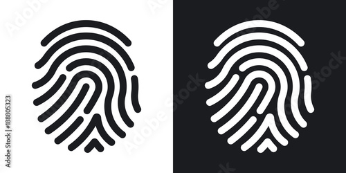 Fingerprint icon. Simple vector illustration on black and white background photo