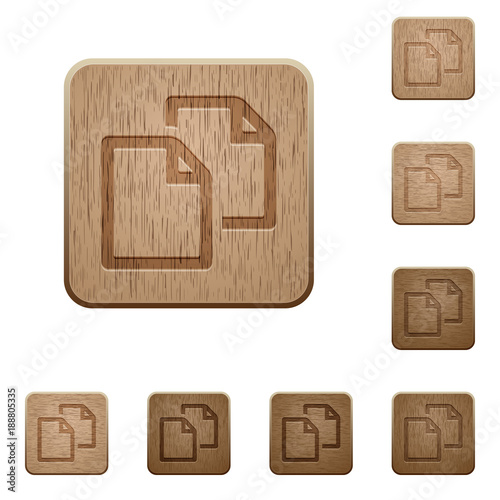 Copy document wooden buttons