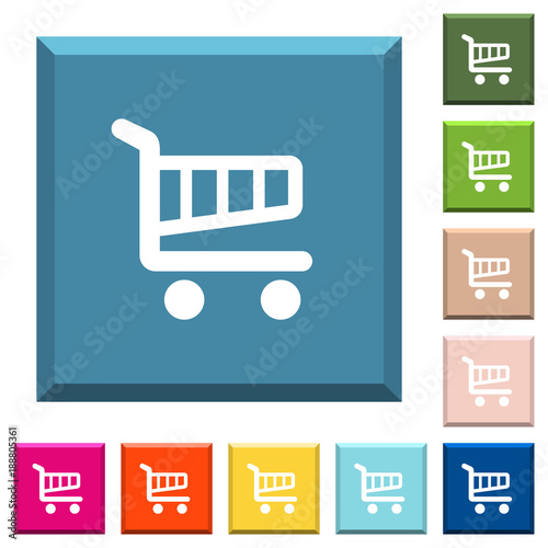 Single cart white icons on edged square buttons