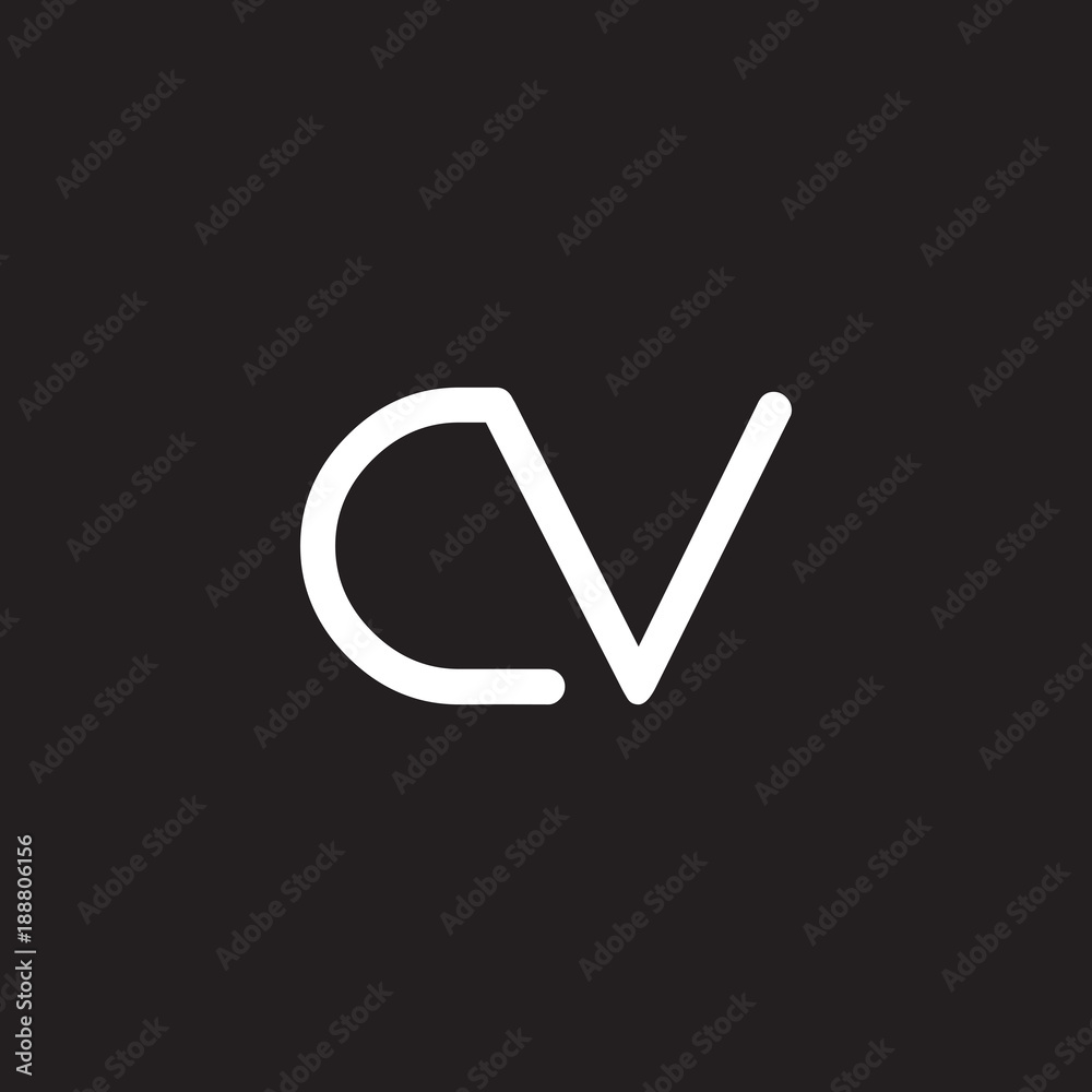 initial letter rounded logo modern white Stock Vector | Adobe Stock