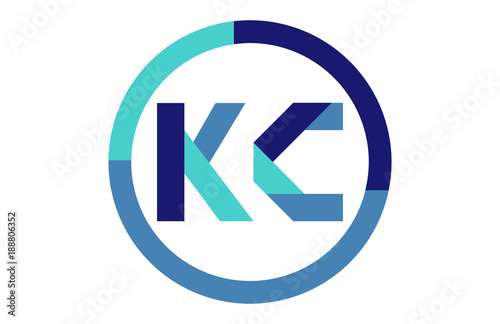 KC Global Circle Ribbon Letter Logo